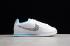 Wmns Nike Classic Cortez White Blue Gray Running Shoes CI1154-100