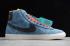 2020 Mens Nike Blazer Mid QS HH Light Blue Black Hook Orange LJ6808 600A