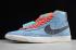 2020 Mens Nike Blazer Mid QS HH Light Blue Black Hook Orange LJ6808 600A