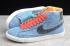 2020 Mens Nike Blazer Mid QS HH Light Blue Black Hook Orange LJ6808 600A