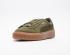 Puma Suede Platform Animal Womens Low Top Olive Lace Up Trainers 365109-03